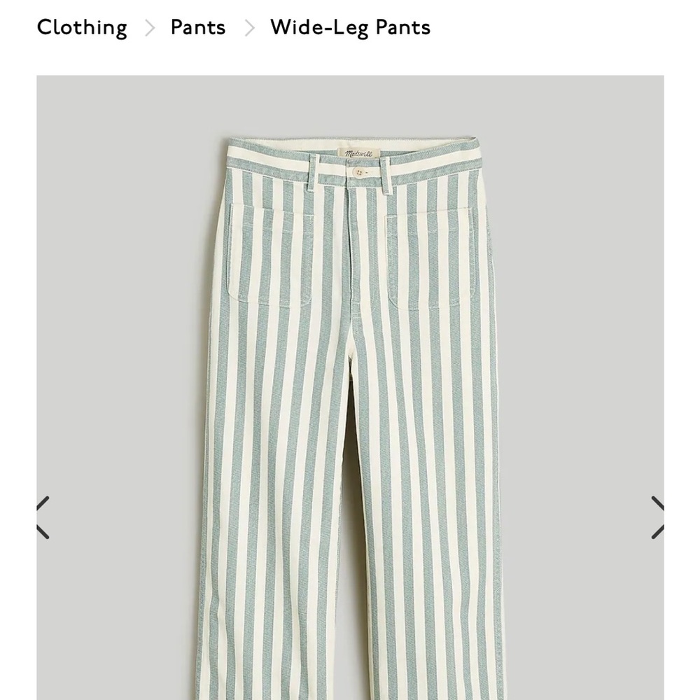 Madewell The Perfect Vintage Wide Leg Crop Pant in Stripe